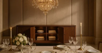 Aparador Elegante Com Prateleiras Internas