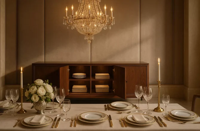 Aparador Elegante Com Prateleiras Internas