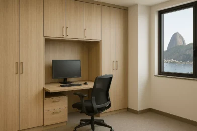 Armário Com Estação De Trabalho Embutida