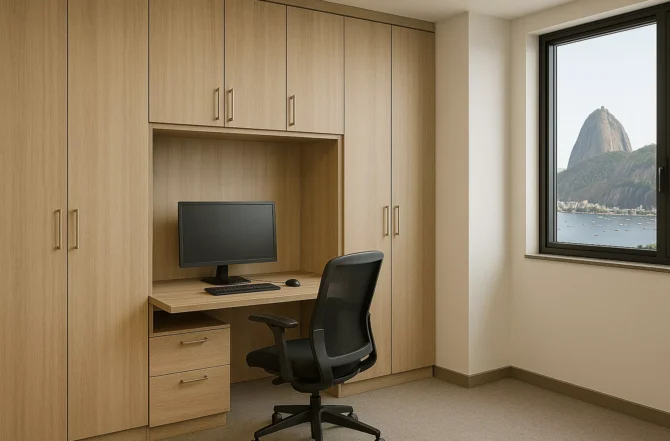 Armário Com Estação De Trabalho Embutida