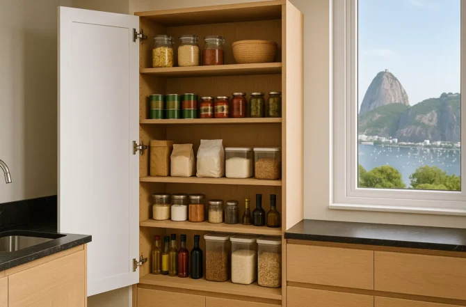Armário Despenseiro Com Prateleiras Reguláveis