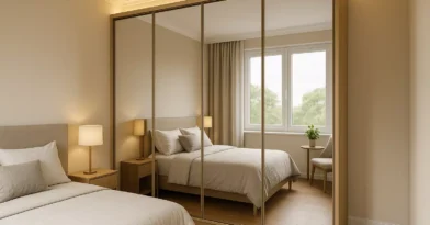 Armário Lateral Com Portas Espelhadas