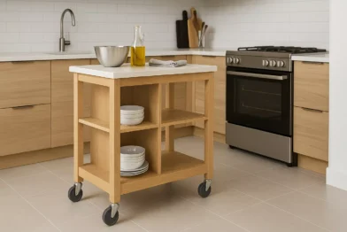 Bancada Auxiliar Com Rodízios E Compartimentos