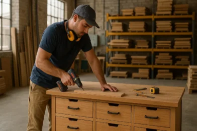 Bancada De Trabalho Com Gaveteiros Embutidos