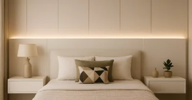 Cabeceira Com Iluminação Embutida E Painel