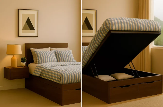 Cama Com Baú E Estrutura Multifuncional