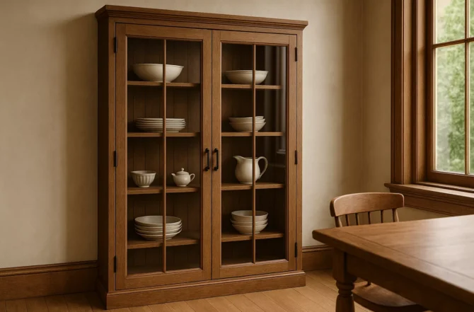 Cristaleira Embutida Com Portas De Vidro