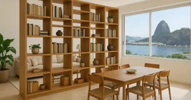 Divisória Funcional Entre Ambientes Com Prateleiras