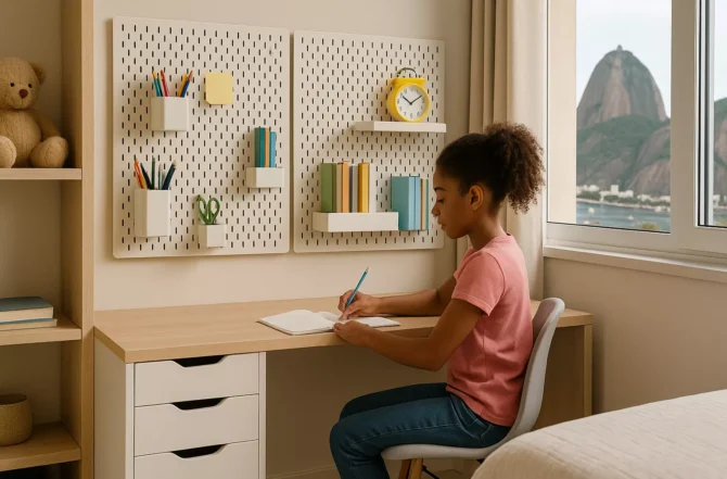 Estação De Estudos Com Painéis Organizadores