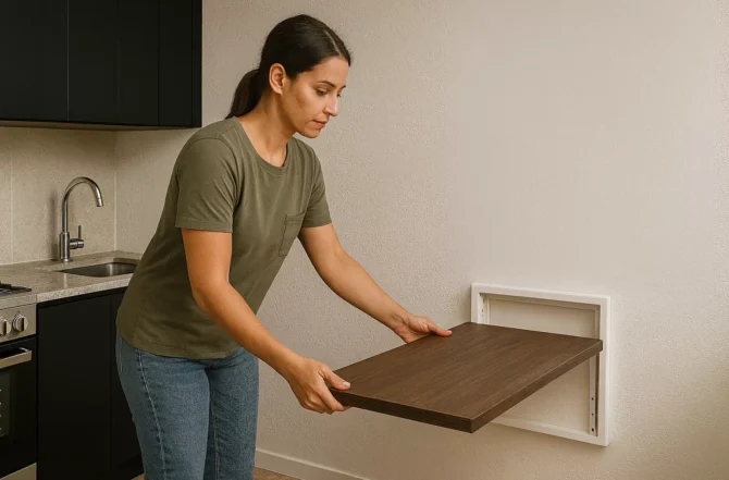 Mesa Retrátil Embutida Na Parede