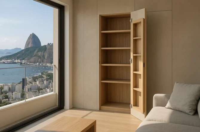 Nicho Vertical Com Portas Ocultas