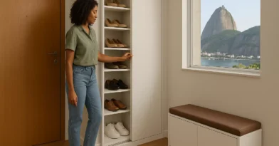 Sapateira Vertical Com Portas Deslizantes